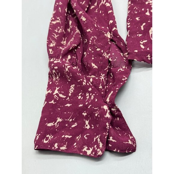 Converse One Star Long Sleeve Pintuck Button-Front Blouse M Purple Cream READ - Picture 5 of 9